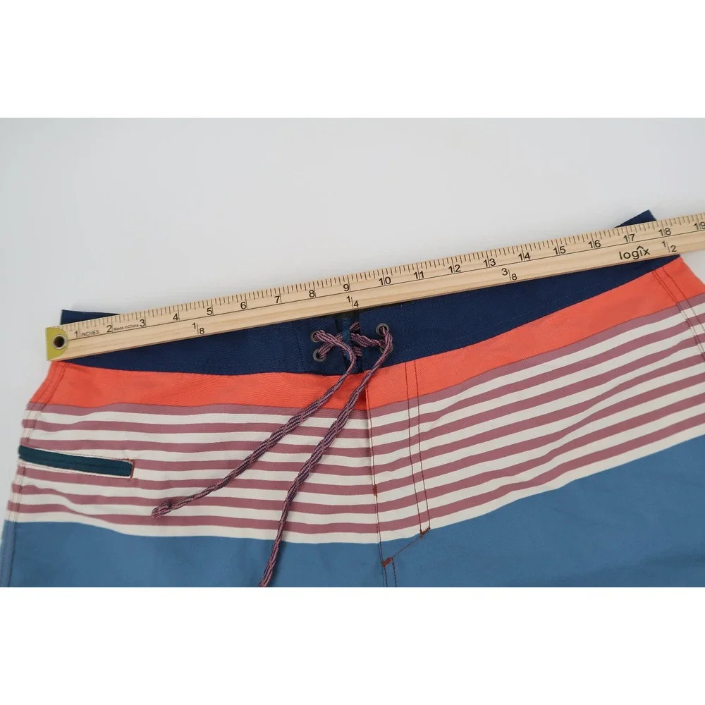Patagonia Men's 34 Wavefarer Board Shorts Fitz Stripe Swim Nylon Surf Multicolor